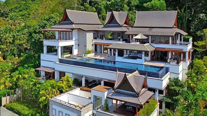 Grande villa de luxe vue mer 5 chambres avec piscine privée à louer à Surin Beach — Photo 1