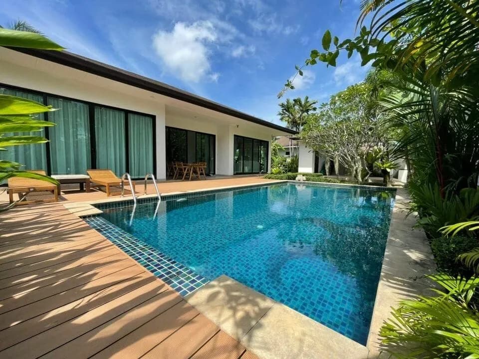 Belle villa tropicale avec piscine 3 chambres à louer, Layan, Phuket — Miniature 21
