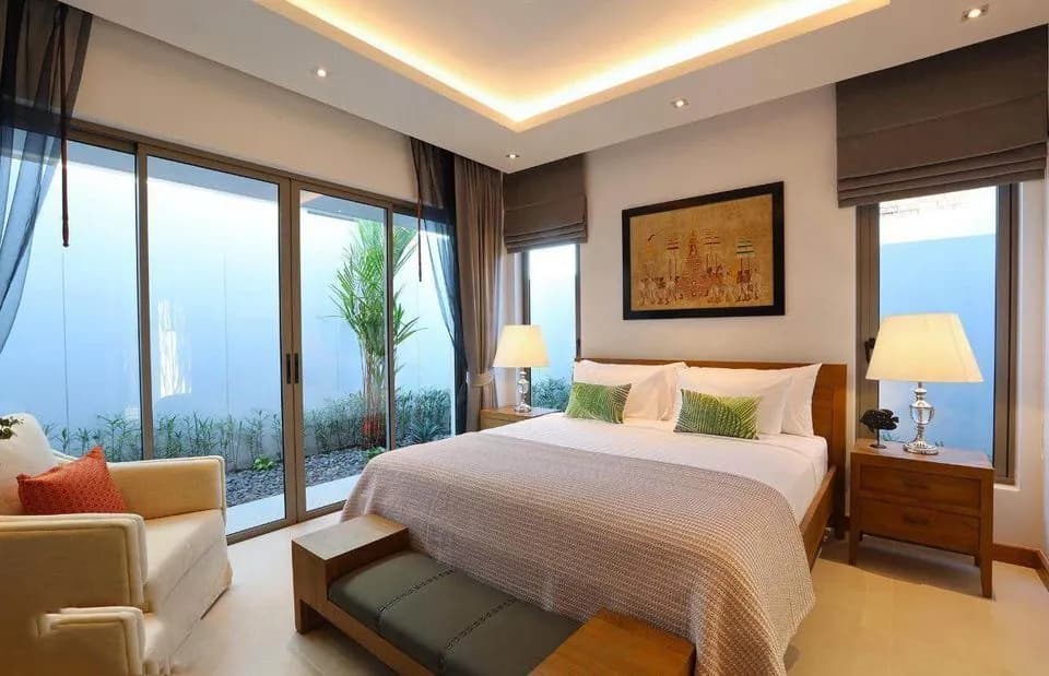 Luxueuse villa 4 chambres avec piscine privée en location annuelle à Anchan Hill, Choeng Thale — Miniature 5